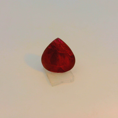 Natural Ruby Precious Gemstone | 9x9mm Pear Facet Cut SI1 Clarity Burgundy Red Color 2.98 Carat Loose Stone | July Birthstone