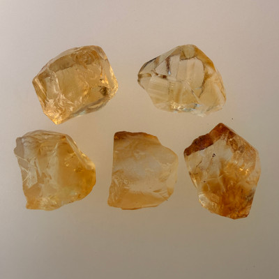 Natural Citrine Uncut Rough Gemstone 55.35 Carats 5 Pcs Bio Golden Yellow Citrine Color Brazil Earth Mined | Faceting & Jewelry Making