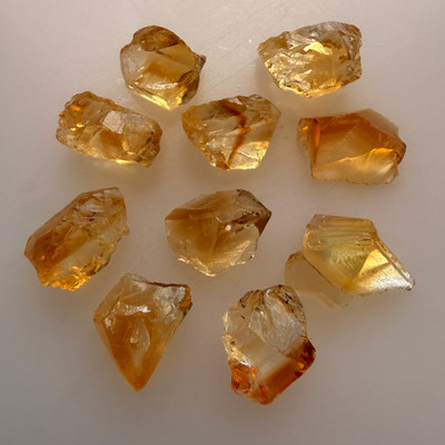 Natural Citrine Uncut Rough Gemstone 54.55 Carats 10 Pcs Amber Yellow Color Brazil Earth Mined | Faceting & Jewelry Making