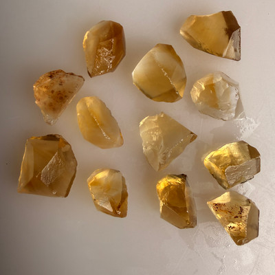 Natural Citrine Uncut Rough Gemstone 65.30 Carats 12 Pcs Golden Yellow Citrine Color Brazil Earth Mined | Faceting & Jewelry Making