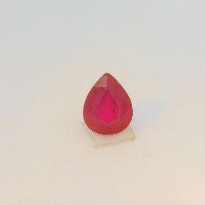 Natural Ruby Gemstone | Pear Facet Cut VVS Clarity 10.8x8.5mm Glass Filled Carmine Red Color 4.44 Carat Loose Stone | July Birthstone