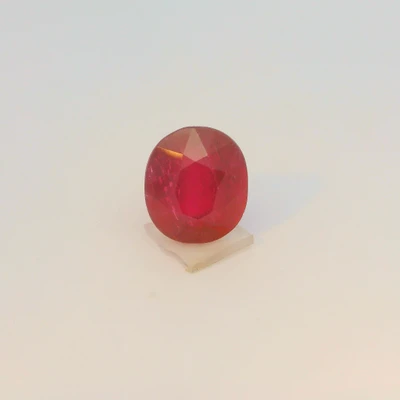 Natural Ruby Gemstone | Oval Facet Cut 5.78 Carat VVS Clarity Glass Filled Pigeon Blood Red Color 10.4x9mm Loose Stone | July Birthstone
