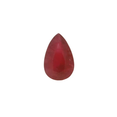 Natural Ruby Gemstone | Pear Facet Cut 3.91 Carat VS Clarity Glass Filled Burgundy Red Color 12.5x8mm Loose Stone | July Birthstone