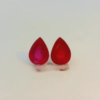 Natural Ruby Gemstone | Pear Facet Cut 2.3 Carat VVS Clarity 2 Pcs Glass Filled Pigeon Blood Red Color 7x5mm Loose Stones | July Birthstone