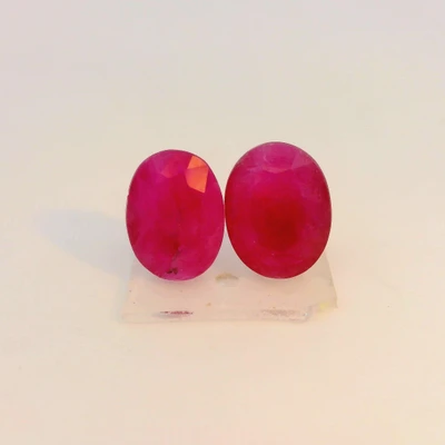 Natural Burma Ruby Gemstone | Oval Facet Cut 3.1 Carat VS Clarity 2 Pcs Hot Pink Color 8x6mm Loose Stones | July Birthstone