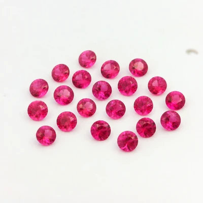 Natural Burma Ruby Gemstone | Round 1.50mm Diamond Cut 0.35 Carat FL Clarity 20 Pcs Pigeon Blood Red Color Loose Stones | July Birthstone