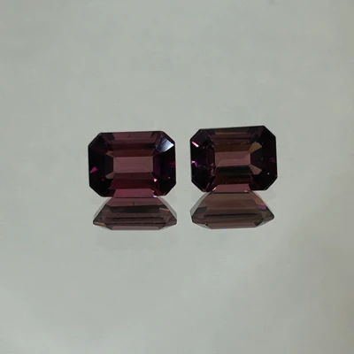 Natural Pink Tourmaline 2 Pcs Octagon Step Cut 3.06 Cts VS1 Clarity 8x6mm | Thulian Pink Color Brazil October Birthstone | Earring Jewelry Making