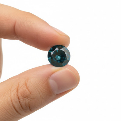 Blue Lab Grown Diamond Round 5.23mm Brilliant Cut 0.53 Cts Jewelry Making Loose Stone