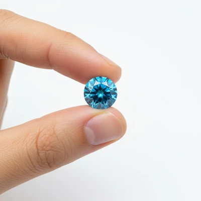 Diamond Lab Grown Deep Blue Color Round 5.40mm Brilliant Cut 0.61 Cts Designer Jewelry Making