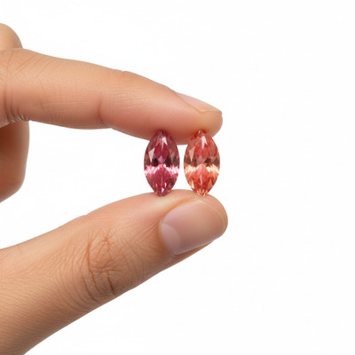 Lab Grown Diamond 2 Pcs Intense Pink Color Marquise 4x2mm Diamond Cut 0.18 Cts Jewelry Making Stone