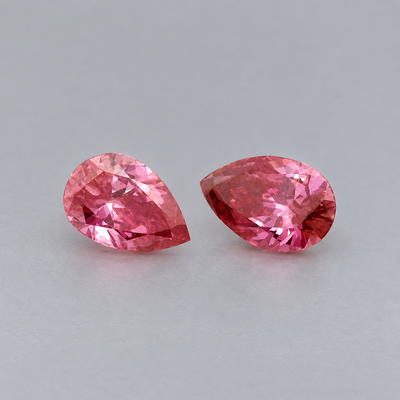 Lab Grown Diamond 2 Pcs Pear 5x3mm Diamond Cut Vivid Pink Color 0.33 Cts Designer Jewelry Making