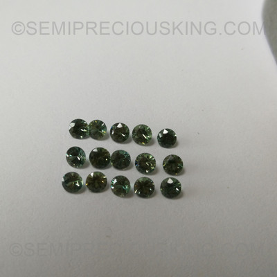 Natural Green Sapphire 2mm Round Diamond Cut VS Clarity Winsor Green Color Loose Gemstone