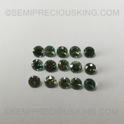 Natural Green Sapphire 2.5mm Round Diamond Cut VS Clarity Winsor Green Color Loose Gemstone