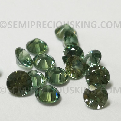 Natural Green Sapphire 3mm Round Diamond Cut FL, VVS, VS, SI1. SI Clarity Winsor Green Color Loose Gemstone