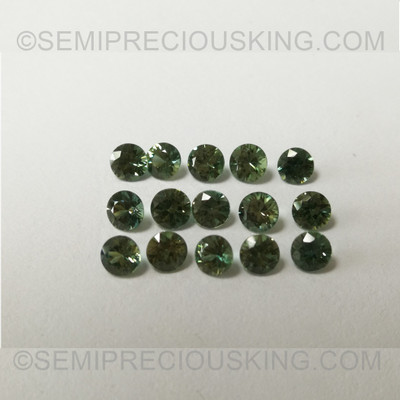 Natural Green Sapphire 2.1mm Round Diamond Cut VS Clarity Winsor Green Color Loose Gemstone