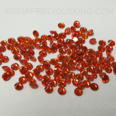 Natural Spessartite 2mm Round Diamond Cut VS Clarity Salamander Orange Color Loose Gemstone