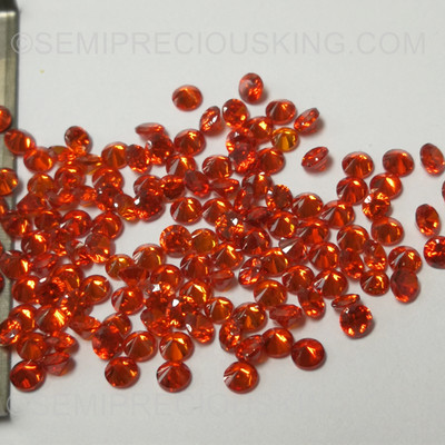 Natural Spessartite 2.5mm Round Diamond Cut VS Clarity Salamander Orange Color Loose Gemstone