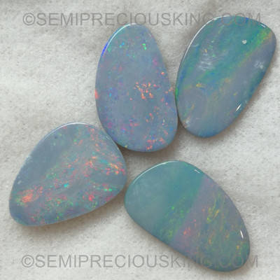 Natural Doublet Opal Freeform Smooth Play of Colors Australian VS Clarity Loose Gemstone