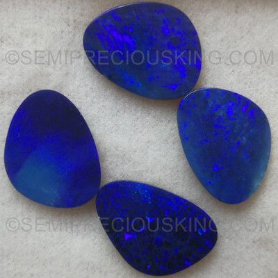 Natural Doublet Opal Freeform Smooth Play of Colors Australian VVS Clarity Opal Gems