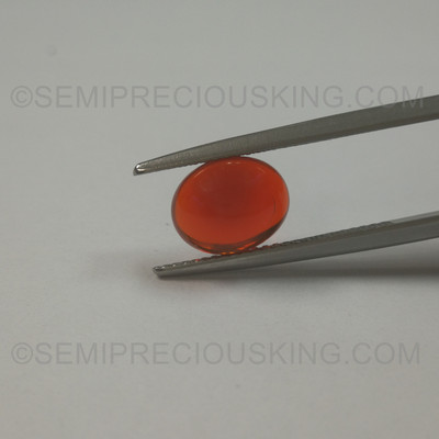 Natural Mexican Fire Opal Oval Cabochon 9.6x7.7mm Dark Intense Color FL Clarity Loose Gemstone