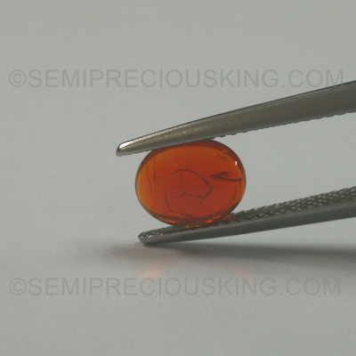 Natural Mexican Fire Opal Oval Cabochon 8.6x7mm Intense Orange Color VVS Clarity Loose Gemstone