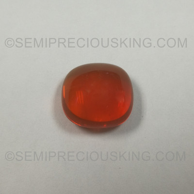Natural Mexican Fire Opal Cushion Cabochon 14mm Intense Orange Color VVS Clarity Loose Gemstone
