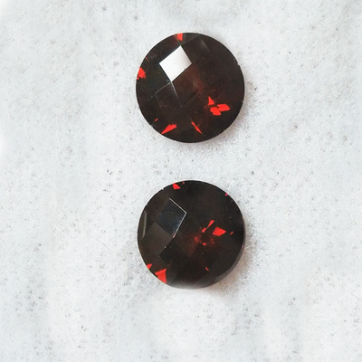 Natural Garnet Round Checkerboard Cut 8X8mm Burgundy Color VS Clarity Loose Gemstone
