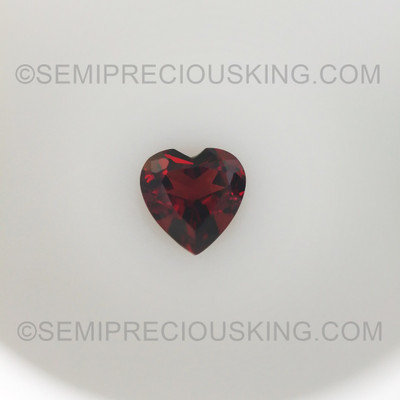 Natural Garnet Heart Facet Cut 7X7mm Burgundy Color SI1 Clarity Loose Gemstone