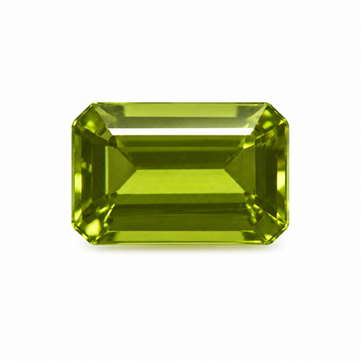 Natural Peridot Octagon Step Cut 10X6mm Intense Green Color FL Clarity Loose Gemstone