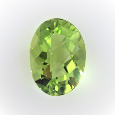 Natural Peridot Oval Checkerboard Cut 8X6mm Parrot Green Color VS Clarity Loose Gemstone