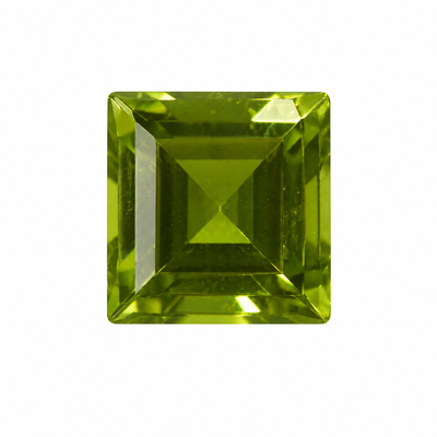Natural Peridot Square Step Cut 8X8mm Parrot Green Color VVS Clarity Loose Gemstone