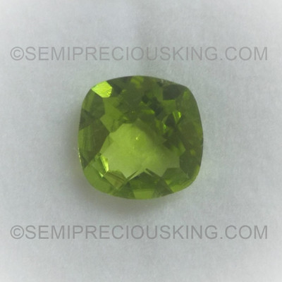 Natural Peridot Cushion Checkerboard Cut 9X9mm Parrot Green Color VS Clarity Loose Gemstone