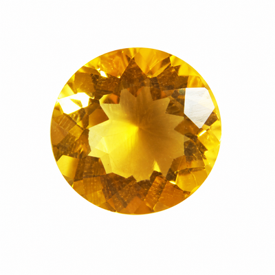 Natural Citrine Round Faceted Cut 16X16mm Amber Yellow Color VVS Clarity Loose Gemstone