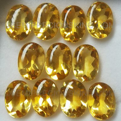 Natural Citrine Oval Bufftop 14X10mm Amber Yellow Color VVS Clarity Loose Gemstones