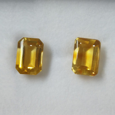 Natural Citrine Octagon Bufftop 14X10mm Amber Yellow Color VVS Clarity Loose Gemstone
