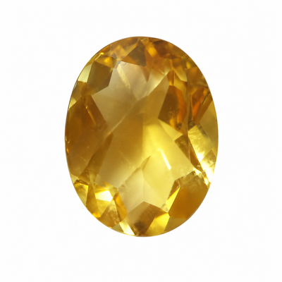 Natural Citrine Oval Checkerboard Cut 12X10mm Dandelion Color VVS Clarity Loose Gemstone