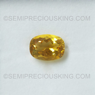 Natural Citrine 16X12 mm Cushion Facet cut 10 Carat Gem Excellent Quality Amber Yellow Color Brazil