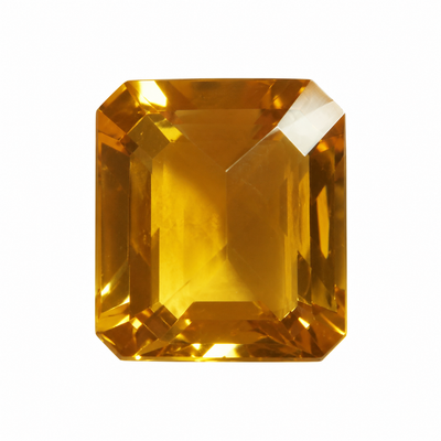 Natural Citrine Octagon Checkerboard Cut 12X10mm Amber Yellow Color FL Clarity Loose Gemstone