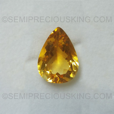 Natural Citrine Pear Faceted Cut 18X13mm Amber Yellow Color VVS Clarity Loose Gemstone