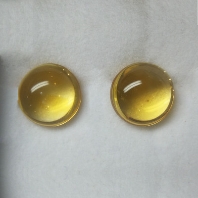 Natural Citrine Round Cabochon 14.5x14.5mm Amber Yellow Color VVS Clarity Loose Gemstone