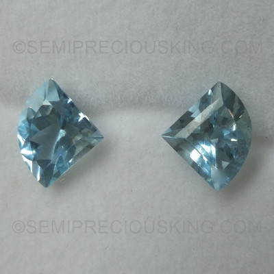 Natural Aquamarine Pie Faceted Cut 11x9mm Cascade Blue Color VVS Clarity Loose Gemstone