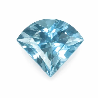 Natural Aquamarine Pie Faceted Cut 11x9mm Cascade Blue Color VVS Clarity Loose Gemstone
