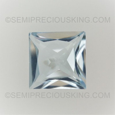 Natural Aquamarine Square Step Cut 8X8mm Pastel Blue Color VVS Clarity Loose Gemstone