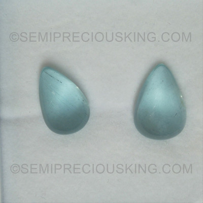 Natural Aquamarine Pear Cabochon 15x10mm Carolina Blue Color SI2 Clarity Loose Gemstone