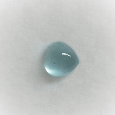 Natural Aquamarine Pear Cabochon 10.8X11mm Aqua Sky Blue Color SI2 Clarity Loose Gemstone