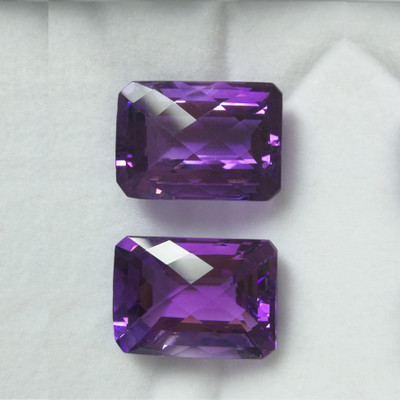 Natural Amethyst African Octagon Checkerboard Cut 18X13mm Grape Purple Color FL Clarity Loose Gemstone