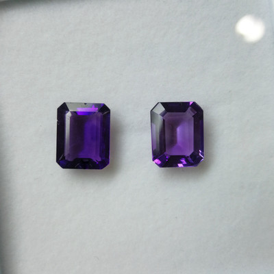 Natural Amethyst African Octagon Step Cut 11X9mm Grape Purple Color VS Clarity Loose Gemstone