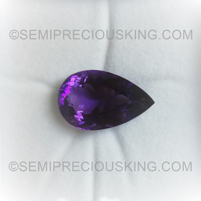 Natural Amethyst African Pear Facet Cut 24X15mm Royal Purple Color FL Clarity Loose Gemstone