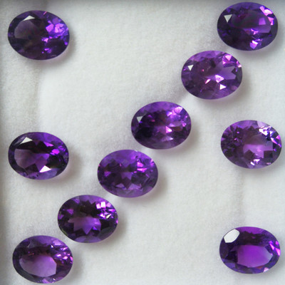 Natural Amethyst African Oval Facet Cut 10X8mm Grape Purple Color VS Clarity Loose Gemstone