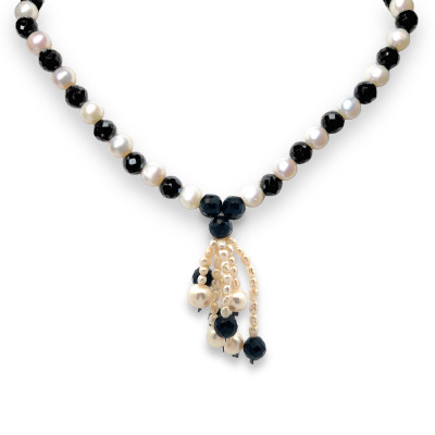 Tourmaline Natural & Pearl Gemstone Handmade Necklace